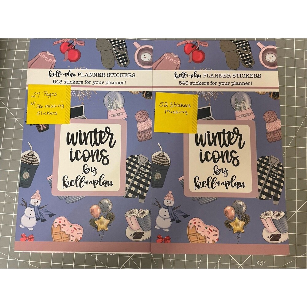 Kell Of A Plan Winter Icons Lot Of Sticker Books Used w/ Missing Stickers